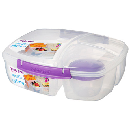 Obědový box Sistema Triple Split Lunch 2L fialová