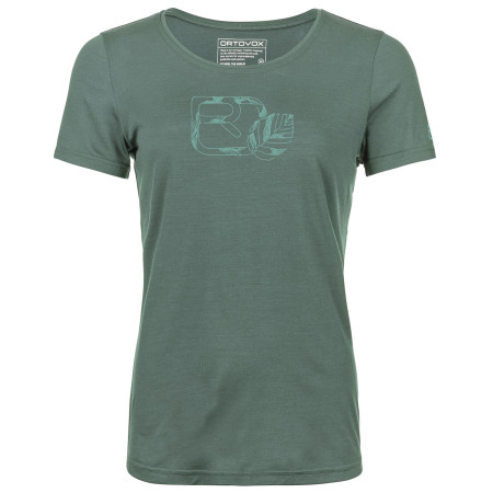 Жіноча функціональна футболка Ortovox 120 Cool Tec Leaf Logo Ts W сірий/зелений