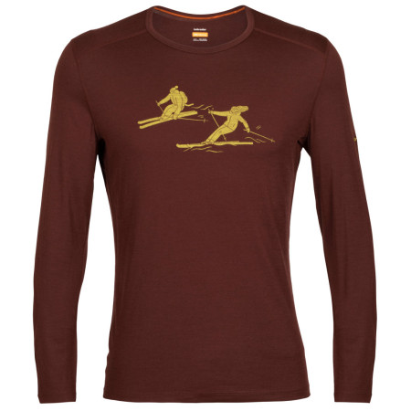 Чоловіча футболка Icebreaker 200 Oasis LS Crewe Last Run коричневий