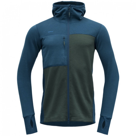 Чоловіча функціональна толстовка Devold Nibba Pro Merino Jkt Hood синій/сірий