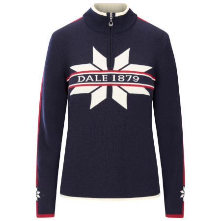 Жіночий светр Dale of Norway Nåle Fem Sweater синій/білий Navy Offwhite Red Rose