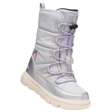 Дитячі зимові черевики Geox J Willaboom Girl B A срібний SILVER/MULTICOLOR