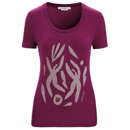 Жіноча функціональна футболка Icebreaker Women Tech Lite II SS Scoop Tee Nature Celebration фіолетовий