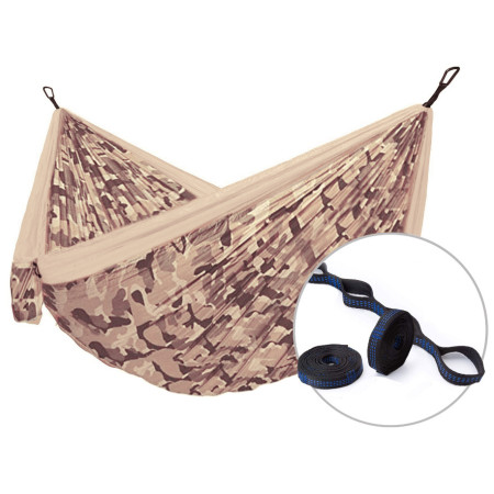 Гамак Hamaka.eu Camping double + Slap Strap světle hnědá
