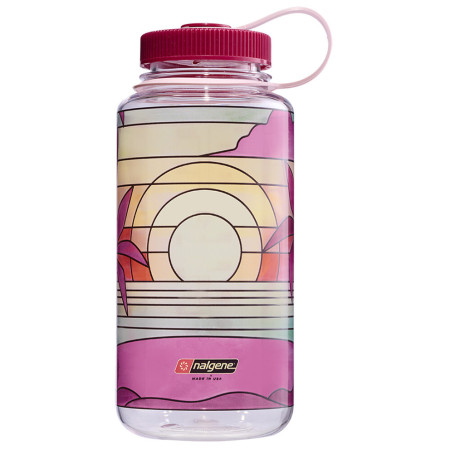 Пляшка Nalgene Wide Mouth 1l Clear Stained Glass рожевий clear