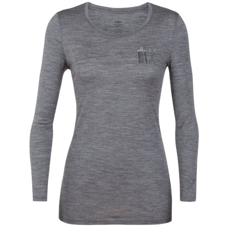 Жіноча футболка Icebreaker Women`s Tech Lite LS Low Crewe сірий GritstoneHthr