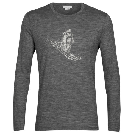 Чоловіча футболка Icebreaker Tech Lite II LS Tee Skiing Yeti сірий