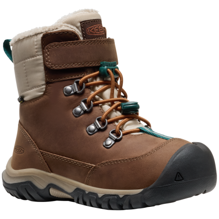 Дитячі зимові черевики Keen Kanibou Wp Children коричнево-сірий dark earth/roasted pecan