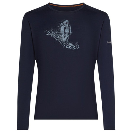 Чоловіча функціональна футболка Icebreaker Men Merino 200 Oasis LS Crewe SkiingYeti темно-синій Midnight Navy