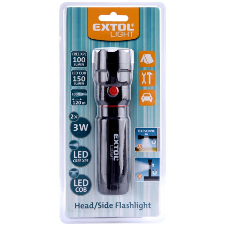 Лампа Extol 100lm, CREE + 150lm, COB