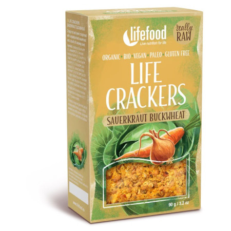 Крекери Lifefood LIFE CRACKERS Zelňáky RAW BIO 90 g бежевий
