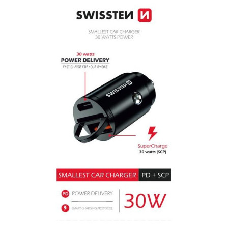 Автомобільний адаптер Swissten Car Charger 30W