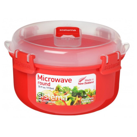 Миска з кришкою Sistema Round Microwave червоний