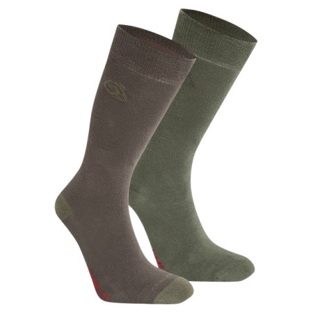 Шкарпетки Craghoppers NosiLife Twin Pck Socks зелений/коричневий WdldGr/WldOl