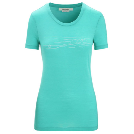 Жіноча футболка Icebreaker Tech Lite II SS Tee Ski Stripes світло-зелений