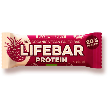 Tyčinka Lifebar Protein Malinová RAW BIO 47 g