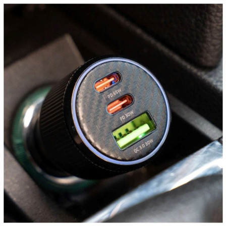 Адаптер Swissten Car Charger 2x USB-C PD + USB-A, 95 W + cabel USB-C / USB-C, 1 m