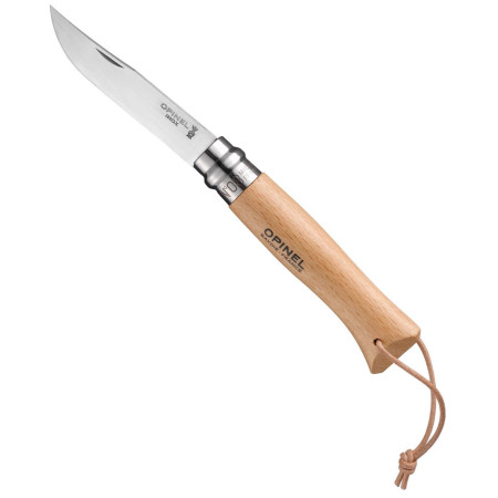 Складаний ніж Opinel Vri N°08 Inox ручка бук + шкіряний шнурок