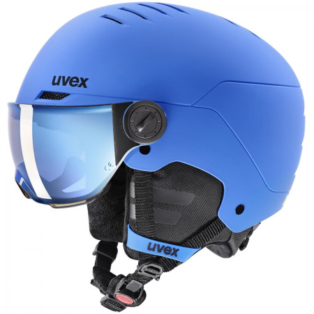 Дитячі гірськолижний шолом Uvex Rocket Jr. Visor синій blue mat