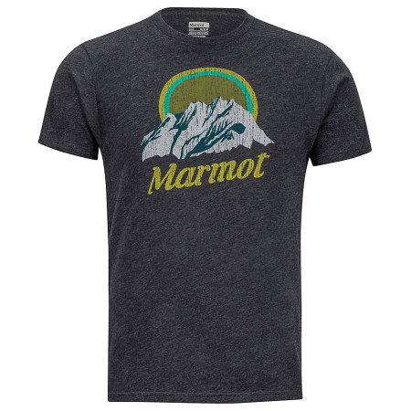 Чоловіча футболка Marmot Pikes Peak Tee SS чорний NewCharcoalHeather
