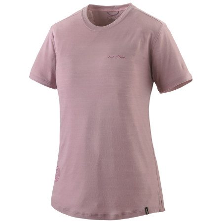 Жіноча футболка Patagonia Women's Capilene Cool Merino Blend Graphic Shirt рожевий Multi-Pitch: Quiet Violet