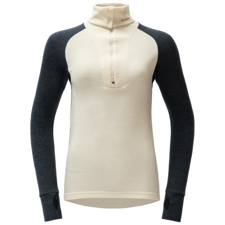 Жіноча функціональна футболка Devold Expedition Merino Silk Zip Wmn чорний/бежевий Ink/Offwhite