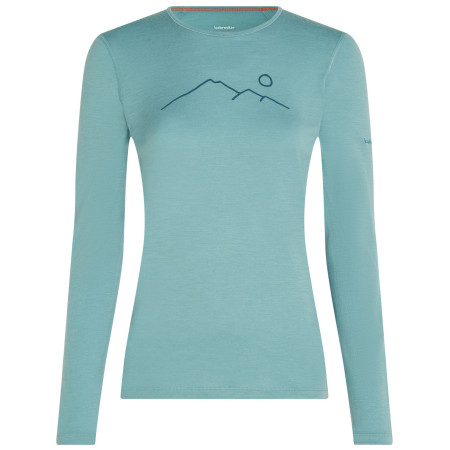 Жіноча функціональна футболка Icebreaker Women Merino 200 Oasis LS Crewe Rainer Ridge блакитний Hydro