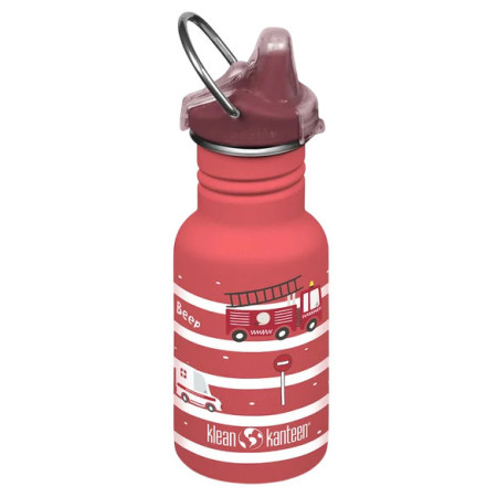 Дитяча пляшечка Klean Kanteen Kid Classic Narrow 12oz (w/ Kid Sippy Cap) червоний Fire Trucks