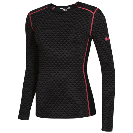 Жіноча функціональна футболка Zulu Merino 240 Long чорний/рожевий Black/Pink