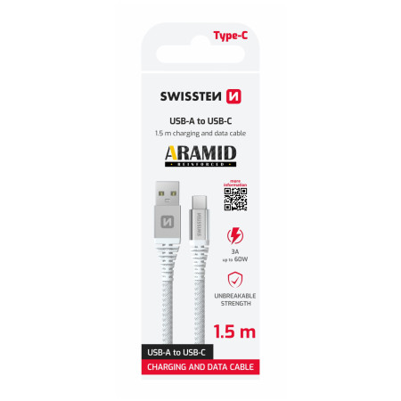Кабель Swissten Aramid Reinforced USB / USB-C 1,5 m