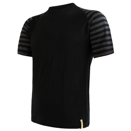 Pánské funkční triko Sensor Merino Air kr. r. černá/šedá černá/tm.šedá pruhy