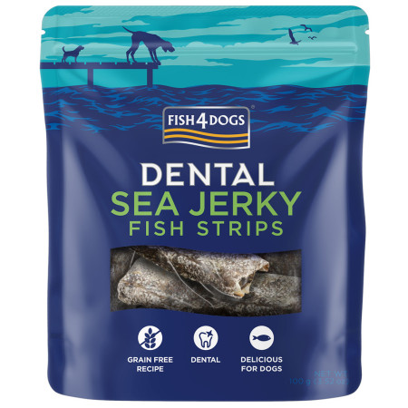 Ласощі для собак Fish4Dogs Dental Sea Jerky Fish Strips 100g