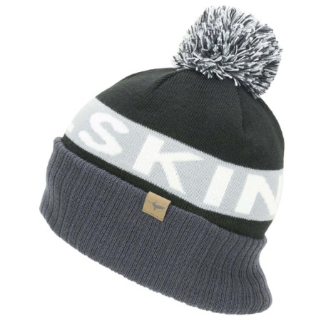 Шапка SealSkinz Foulden чорний/білий Black/Grey/White/