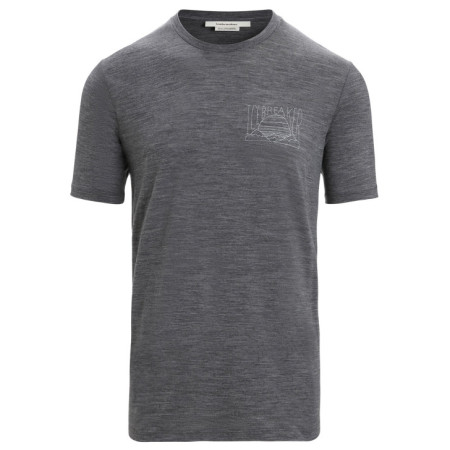 Чоловіча функціональна футболка Icebreaker Tech Lite II SS Tee Mountain Sunset сірий