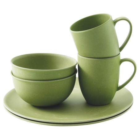 Набір посуду Outwell Bamboo Dinner Set 2 persons зелений
