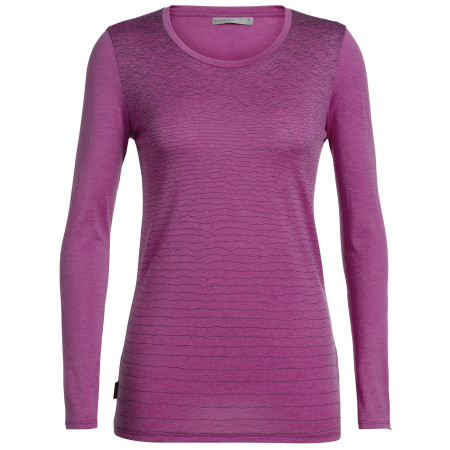 Dámské triko Icebreaker Women's Tech Lite LS Low Crewe Landscape Lines růžová Amore