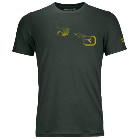 Чоловіча функціональна футболка Ortovox 185 Merino Logo Spray TS зелений