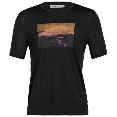 Чоловіча футболка Icebreaker Men Tech Lite II SS Tee Mountain Mantra чорний