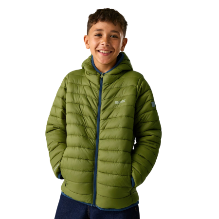 Дитяча зимова куртка Regatta Junior Hooded Marizion Golden Cypress хакі Golden Cypress/Aviator Blue
