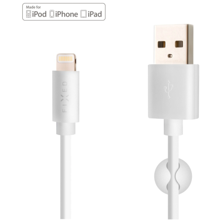Кабель для зарядки і передачі даних Fixed Datový a nabíjecí kabel FIXED USB/Lightning білий bílá