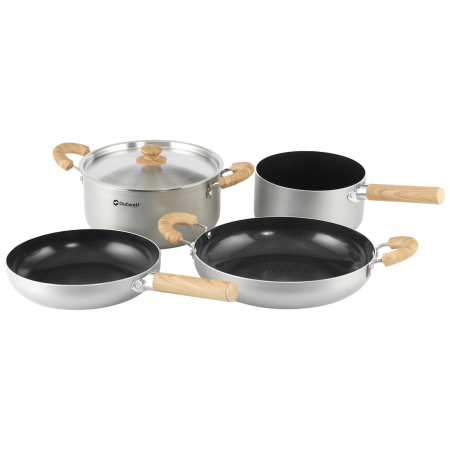 Набір посуду Outwell Feast Ceramic Set XL срібний Black & Grey