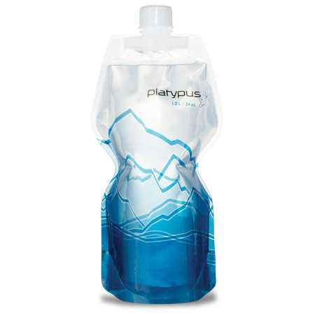 Skládací láhev Platypus Soft Bottle 1,0L modrá/bíla Mountain