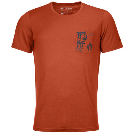 Чоловіча футболка Ortovox 185 Merino Way To Powder Ts M помаранчевий