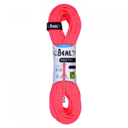Альпіністська мотузка Beal Gully 7,3 mm (50 m) Golden Dry помаранчевий ORANGE