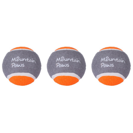 Іграшка для собак Mountain Paws Dog Tennis Balls, 3 Pack помаранчевий/сірий Oarnge
