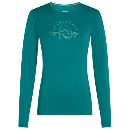 Жіноча функціональна футболка Icebreaker Women Merino 200 Oasis LS Crewe Sunrise Summit бірюзовий Tidal Teal