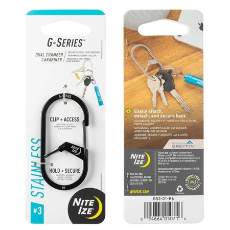 Допоміжний карабін Nite Ize G-series #3 чорний Černá