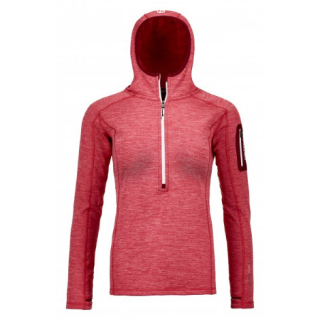 Жіноча толстовка Ortovox Fleece Light Melange Zip Neck червоний HotCoral