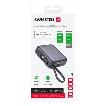 Повербанк Swissten 10000 mAh USB-C / Lightning