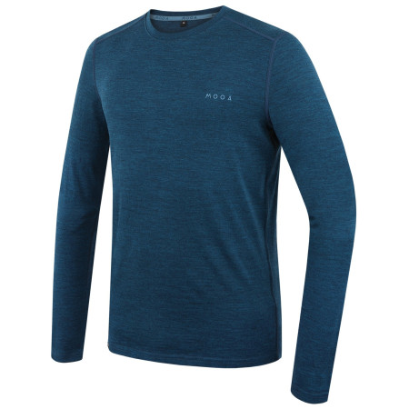 Чоловіча футболка MOOA MerinoSilk 160 long синій lagoon blue melange